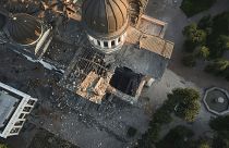 Catedral de Spaso-Preobrazhensky, em Odesa, ficou danificada pelos ataques russos.