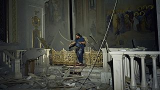 La cathédrale n'a pas été épargnée par les frappes de missiles sur Odessa