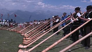 Alphorn-Festival von Nendaz in der Schweiz