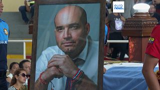 Funeral de Agustín Intriago, el alcalde de la ciudad costera de Manta, en Ecuador
