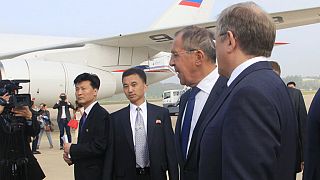 Szergej Lavrov orosz külügyminiszter Észak-Koreában 2018-ban - képünk illusztráció
