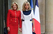 Jill Biden with French first lady Brigitte Macron at l’Élysée - Monday 24 July