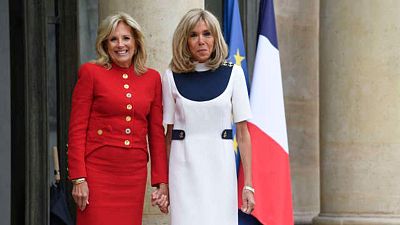 Jill Biden with French first lady Brigitte Macron at l’Élysée - Monday 24 July