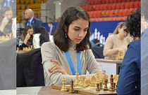 سارا خادم‌الشریعه در مسابقات شطرنج سریع در کشور قزاقستان.