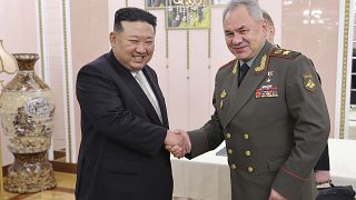 Russlands Verteidigungsminister bei einem Treffen mit Kim Jong Un 