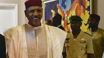 Nigerien President Mohamed Bazoum at the presidential palace in Niamey, Niger, March 16, 2023.