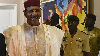 Nigerien President Mohamed Bazoum at the presidential palace in Niamey, Niger, March 16, 2023.