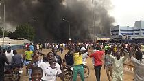  A puccsot támogató tüntetők Niamey-ben 2023. július 27-én 