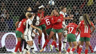 المنتخب المغربي النسوي لكرة القدم خلال مشاركته في كا العالم للسيدات بأستراليا ضد منتخب ألمانيا