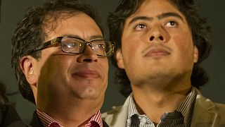 Colombian president Gustavo Petro and son
