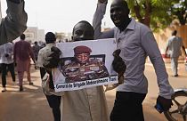 Manifestantes saíram às ruas da capital do Níger em protesto.