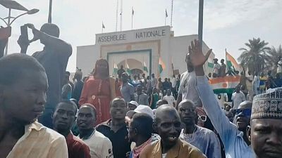 Protesters in Niger.