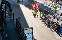 Explosión de una bicicleta eléctrica en Nueva York, Estados Unidos.