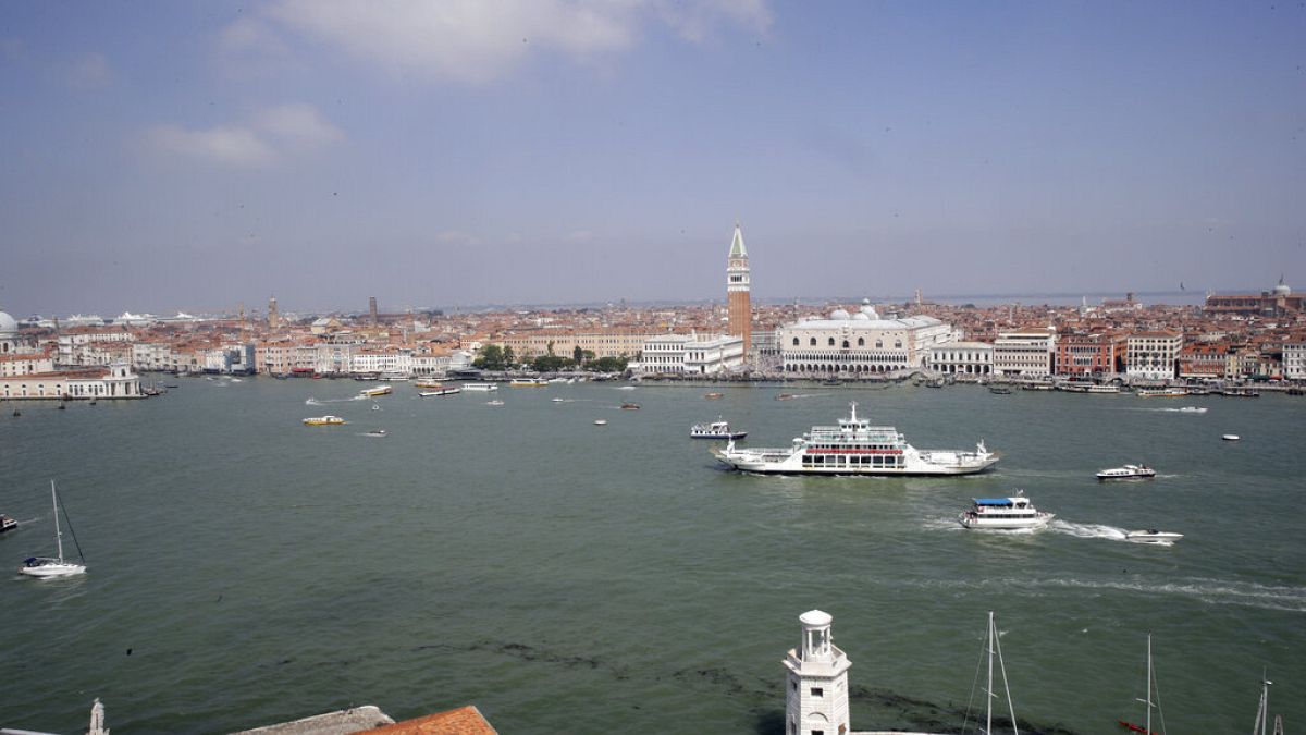 The lagoon in Venice which UNESCO says is not being protected from climate change and overtourism.