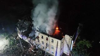 صورة للمبنى الذي تعرض للهجوم في "خاركيف"