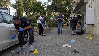 La policía israelí en el lugar del tiroteo