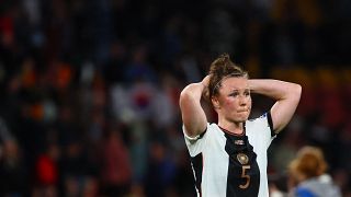 La défenseuse allemande Marina Hegering à la fin match contre la Corée du Sud - 03.08.2023