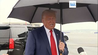 Donald Trump à l'aéroport de Washington (Etats-Unis), le 3 août 2023.