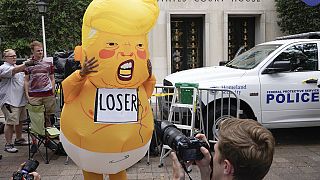 Trump-Figur bei Protesten in Washington