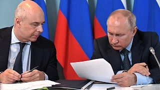 Anton Siluanov orosz pénzügyminiszter Putyin elnökkel