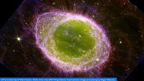 تصویر ترکیبی از سحابی حلقه به وسیله دوربین فروسرخ نزدیک تلسکوپ فضایی جیمز وب