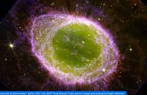 تصویر ترکیبی از سحابی حلقه به وسیله دوربین فروسرخ نزدیک تلسکوپ فضایی جیمز وب