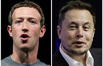 Facebook CEO'su Mark Zuckerberg (sol) , Tesla and SpaceX'in CEO'su Elon Musk