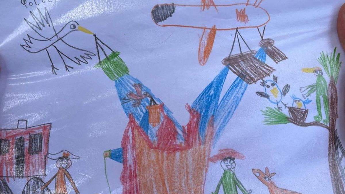 Η ζωγραφιά ενός μικρού κοριτσιού από τη Ρόδο στους Σλοβάκους πυροσβέστες