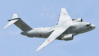  پرواز هواپیمای ترابری نظامی  C-2 ژاپن بر فراز پایگاه هوایی میهو 