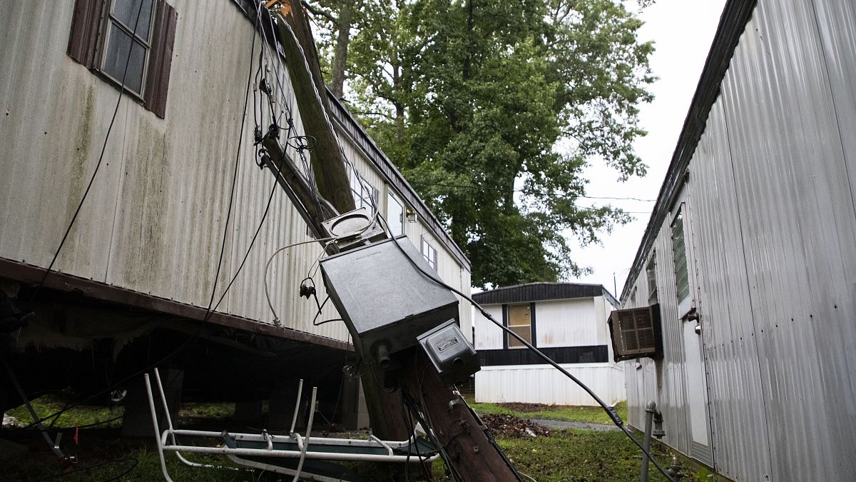   سقوط شجرة على منزل في الولايات المتحدة جراء العواصف والأمطار 