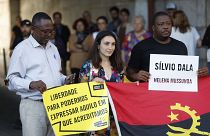 Vigília por justiça para as vítimas da violência policial em Angola. Lisboa, Portugal - julho 2023