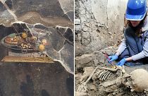 Pompeii home reveals skeletons, industrial oven and wall painting of focaccia