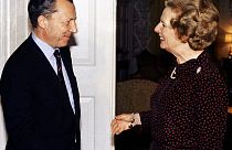 Jacques Delors com Margaret Thatcher