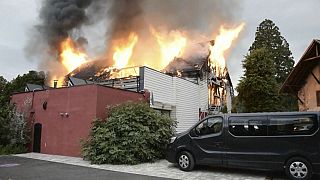 Fire rages at a vacation home in town of Wintzenheim