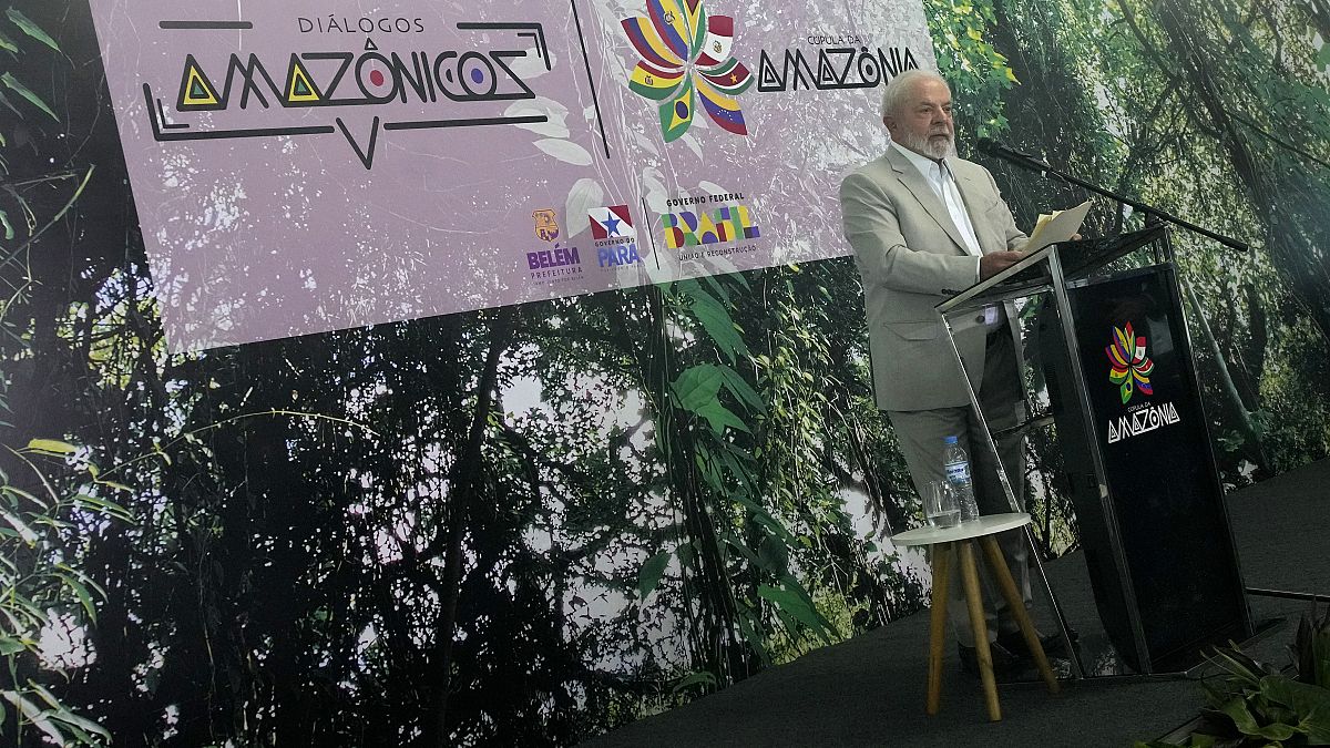 Le président brésilien Luiz Inacio Lula Da Silva au sommet de l'Amazonie, à Belem, au Brésil, le mercredi 9 août 2023.