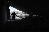 منزل فلسطيني في مخيم عسكر بالقرب من نابلس هدمته القوات الإسرائيلية 