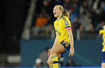 Die Schwedin Magdalena Eriksson bejubelt den Halbfinaleinzug