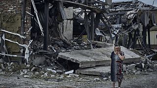 Κατεστραμμένο κτίριο μετά από πυραυλικό χτύπημα στην Ουκρανία