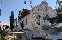 Eine Kirche in Saporischschja wurde von russischen Raketen beschädigt.