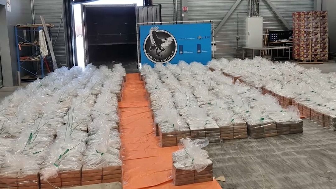 Record drug haul by Dutch customs officials at Rotterdam port | Euronews