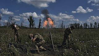 Ukrainische Soldaten in Bachmut am 12. August 2023