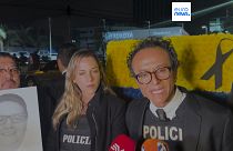 El candidato presidencial Christian Zurita junto a la candidata a la vicepresidencia Andrea González