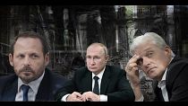 Sur cette image composite : Arkady Volozh (G), Vladimir Poutine (M) et Oleg Tinkov (D).