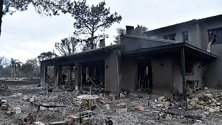 آثار الحريق في جنوب غرب فرنسا
