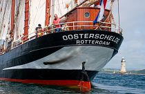 The ship 'Oosterschelde', launched by the planetary conservation mission Darwin200.