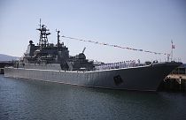 سفينة حربية روسية في ميناء نوفوروسيسك الروسي على البحر الأسود