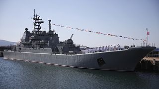 سفينة حربية روسية في ميناء نوفوروسيسك الروسي على البحر الأسود