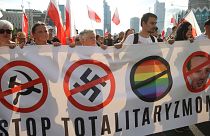 حامیان جنبش راست افراطی ملی-رادیکال، در مراسم بزرگداشت قیام ورشو لهستان-اوت ۲۰۲۲