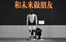 صورة لروبوت Xiaomi في مؤتمر الروبوت العالمي 2023 في بكين، الصين، الأربعاء 16 أغسطس 2023.