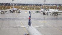 Frankfurt Airport was hit by heavy rains on Wednesday evening.